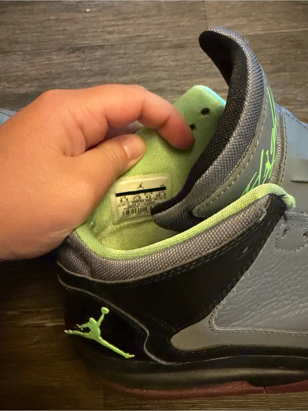 Nike Jordan Flight Origin Men's Basketball Shoes Cool Grey/Flash Lime Size 8.5